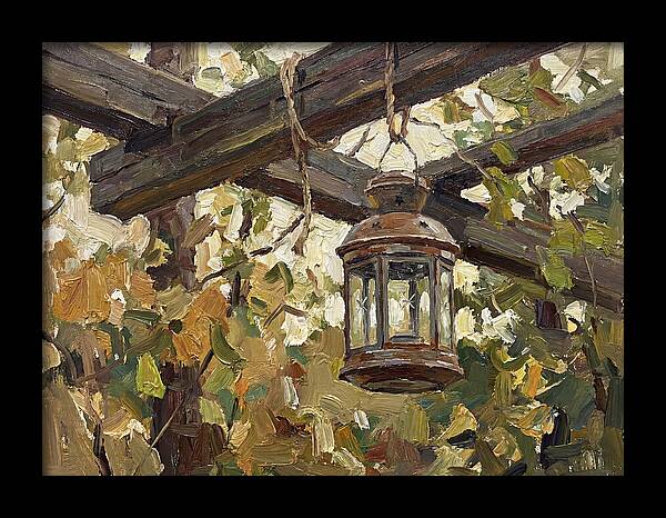 Hanging Lantern Among Leaves