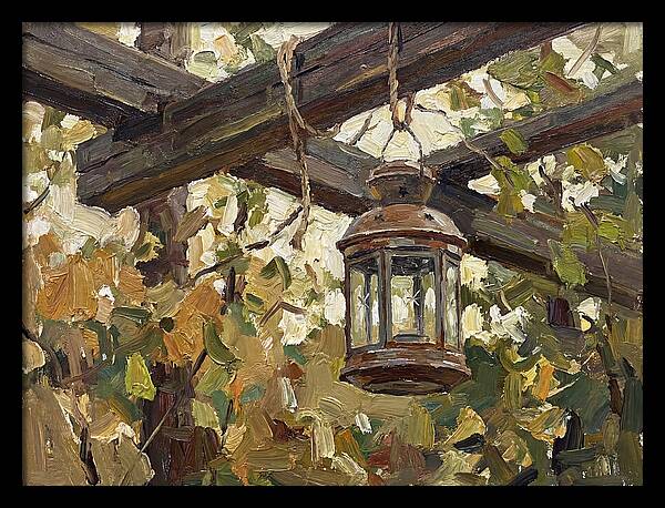 Hanging Lantern Among Leaves