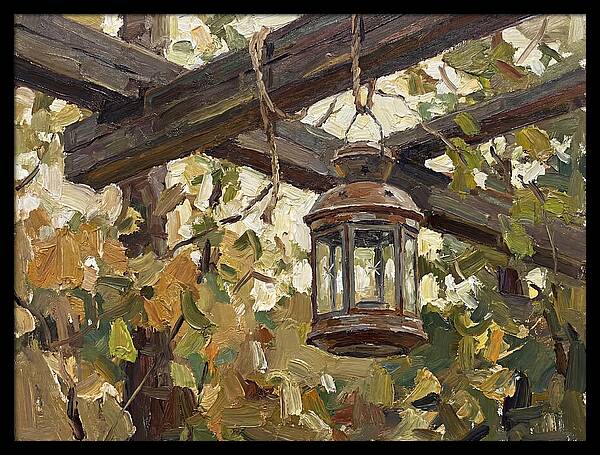 Hanging Lantern Among Leaves