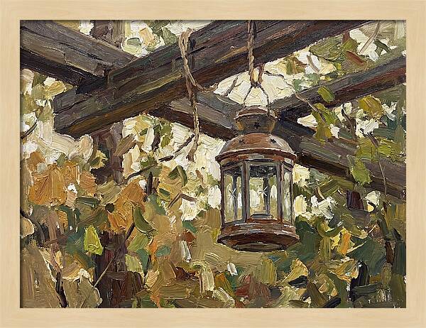 Hanging Lantern Among Leaves