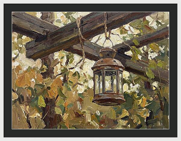 Hanging Lantern Among Leaves