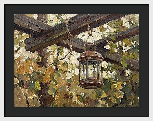 Hanging Lantern Among Leaves