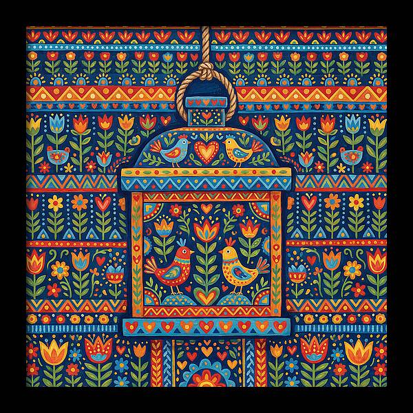 Hanging Lantern Folk Art