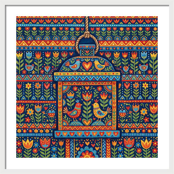 Hanging Lantern Folk Art