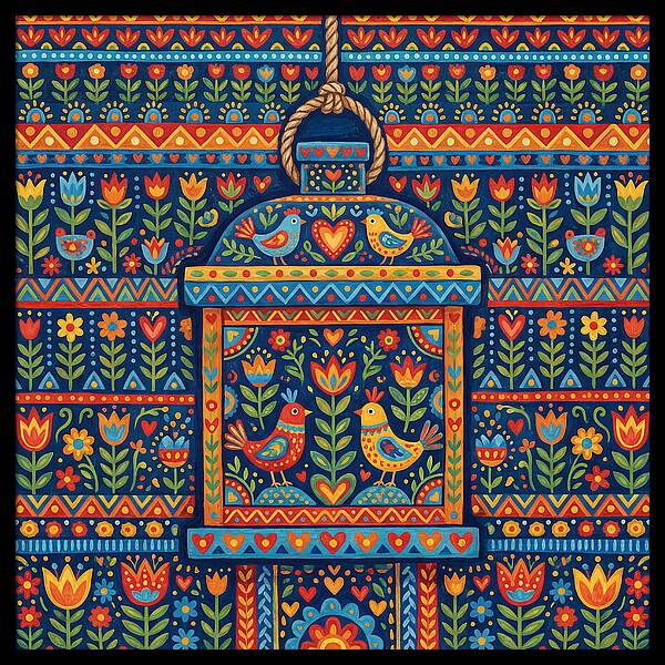 Hanging Lantern Folk Art