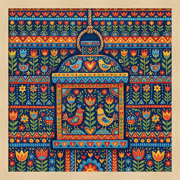 Hanging Lantern Folk Art