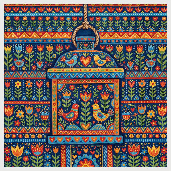 Hanging Lantern Folk Art