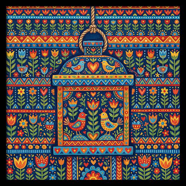 Hanging Lantern Folk Art