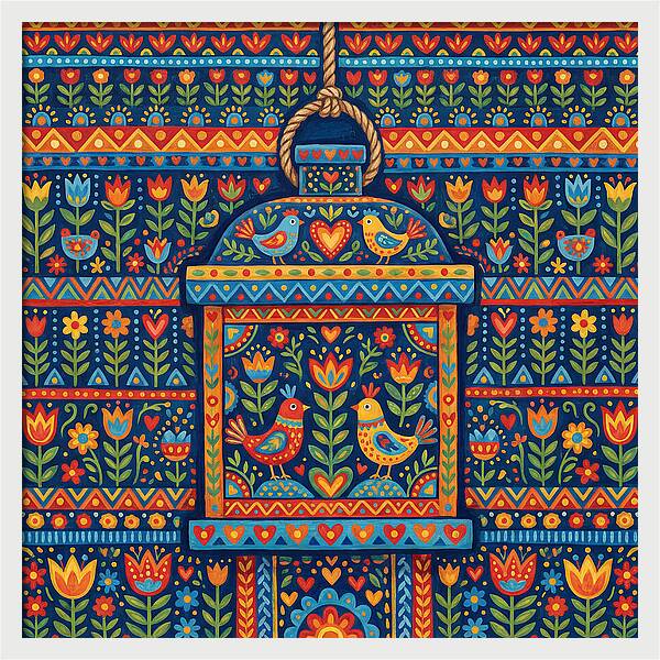 Hanging Lantern Folk Art