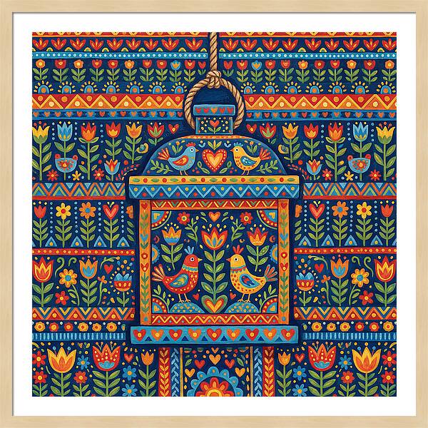 Hanging Lantern Folk Art