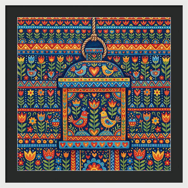 Hanging Lantern Folk Art