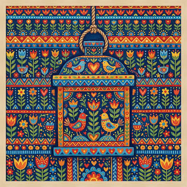 Hanging Lantern Folk Art