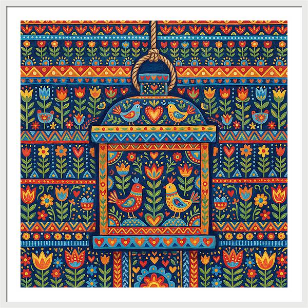 Hanging Lantern Folk Art