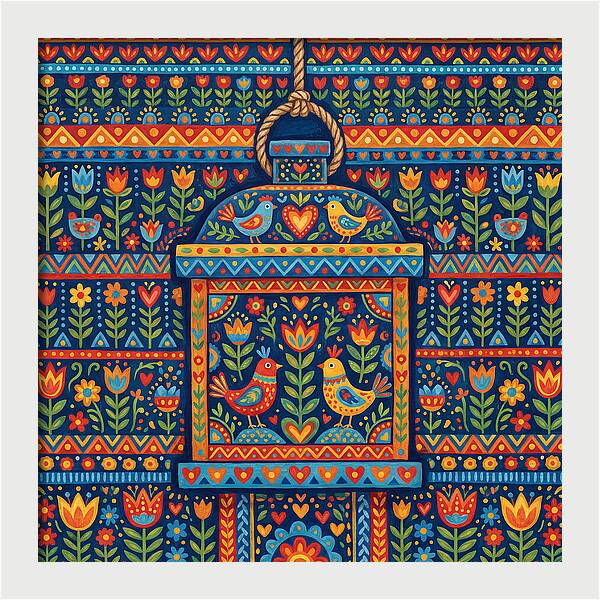 Hanging Lantern Folk Art