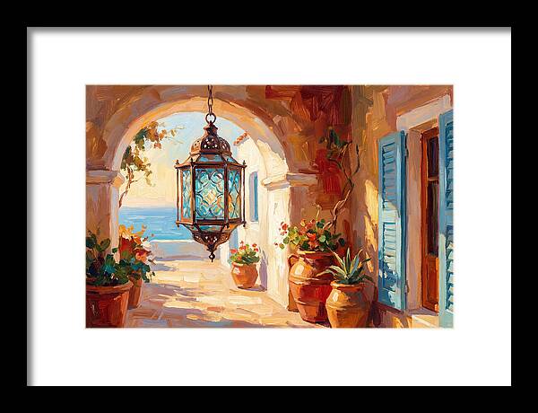 Hanging Lantern In Mediterranean Light