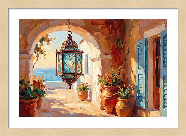 Hanging Lantern In Mediterranean Light