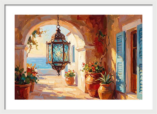 Hanging Lantern In Mediterranean Light