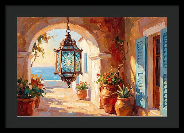 Hanging Lantern In Mediterranean Light