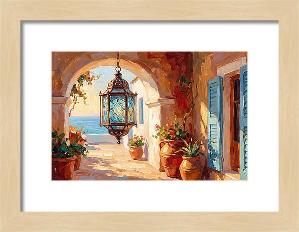 Hanging Lantern In Mediterranean Light