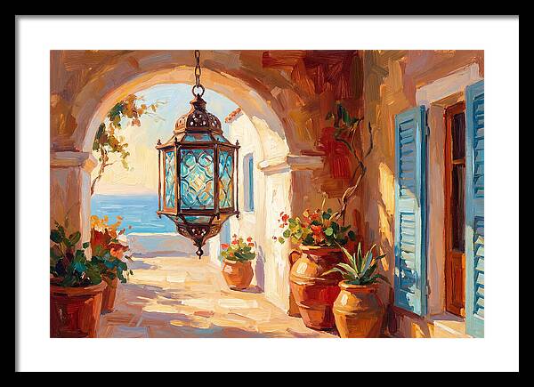 Hanging Lantern In Mediterranean Light