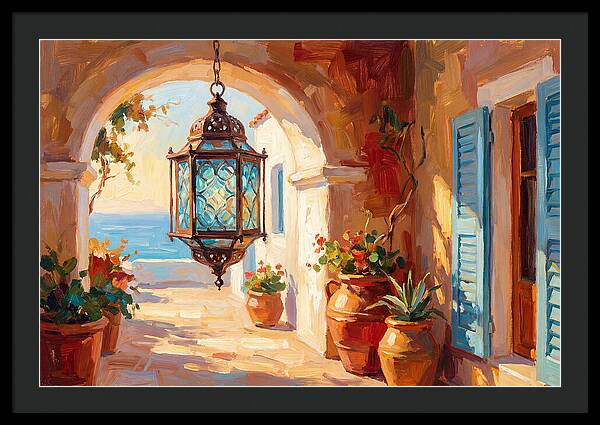 Hanging Lantern In Mediterranean Light