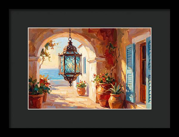Hanging Lantern In Mediterranean Light