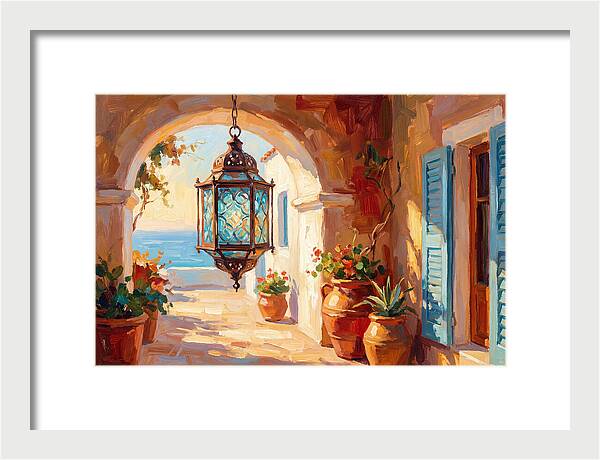 Hanging Lantern In Mediterranean Light