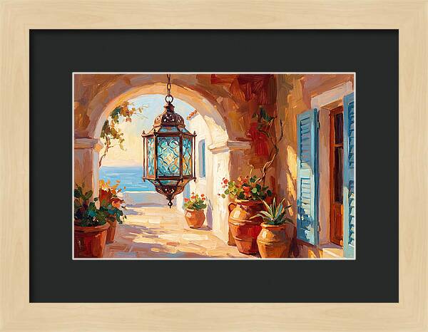 Hanging Lantern In Mediterranean Light