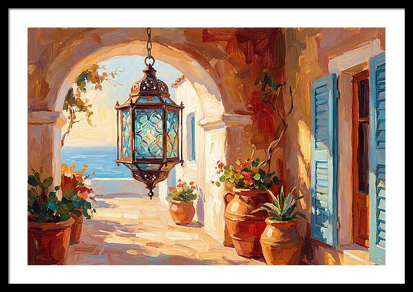 Hanging Lantern In Mediterranean Light