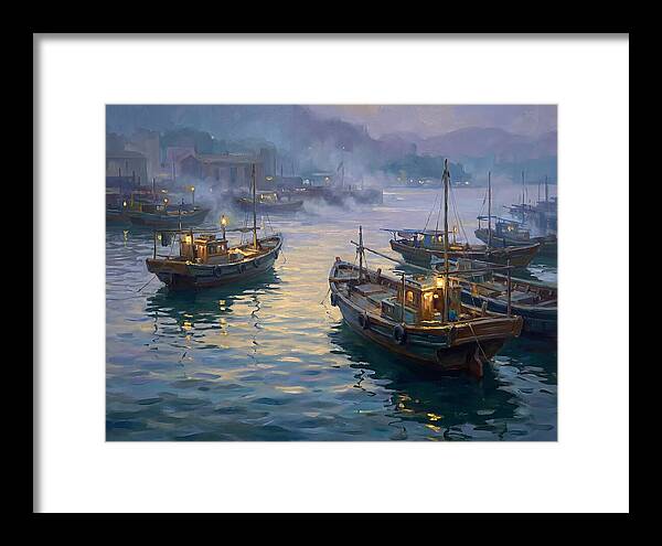 Harbor Boats At Dusk