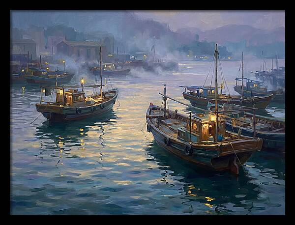 Harbor Boats At Dusk