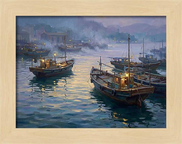 Harbor Boats At Dusk