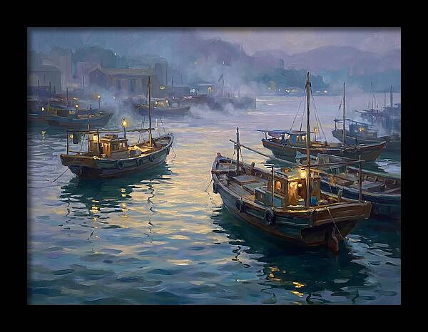 Harbor Boats At Dusk