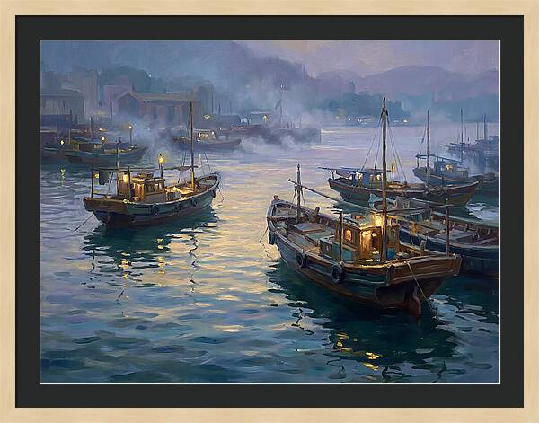 Harbor Boats At Dusk