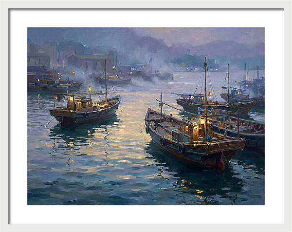 Harbor Boats At Dusk