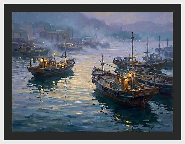 Harbor Boats At Dusk