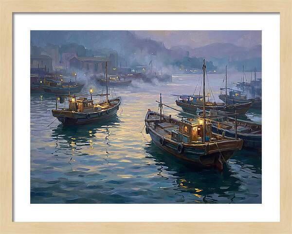 Harbor Boats At Dusk