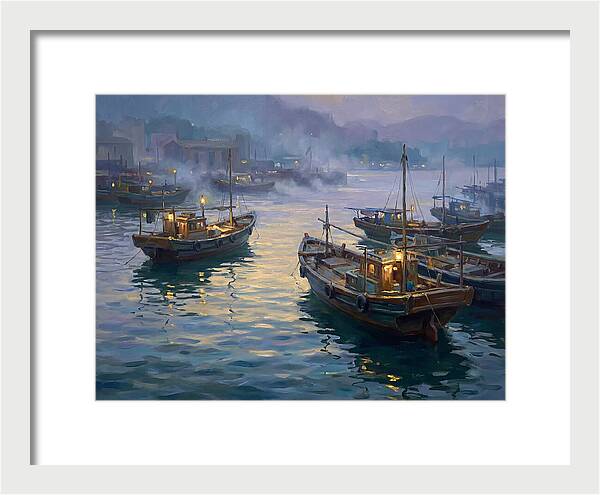 Harbor Boats At Dusk
