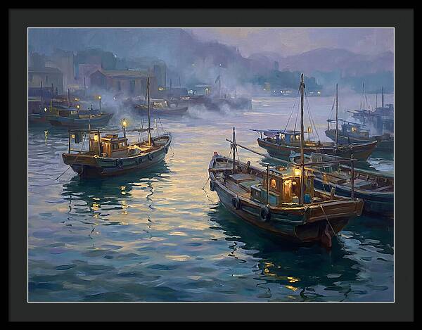 Harbor Boats At Dusk