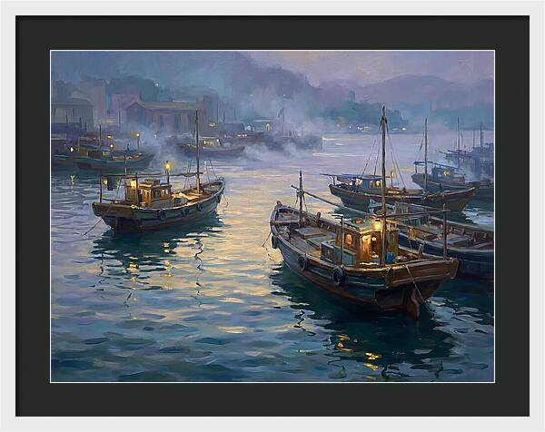 Harbor Boats At Dusk