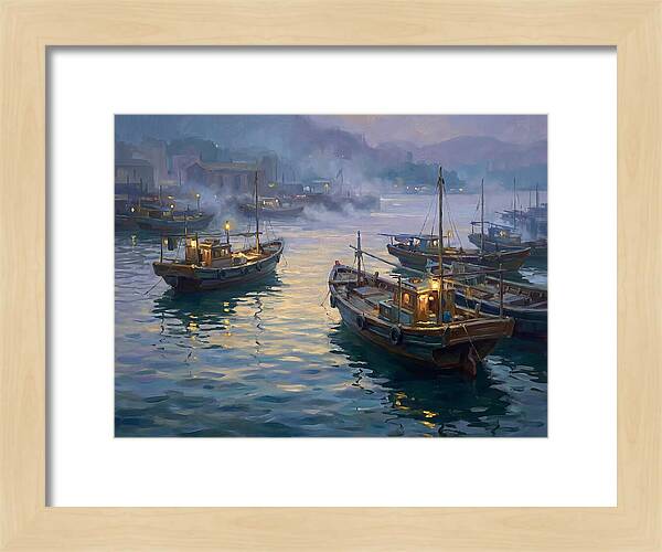 Harbor Boats At Dusk