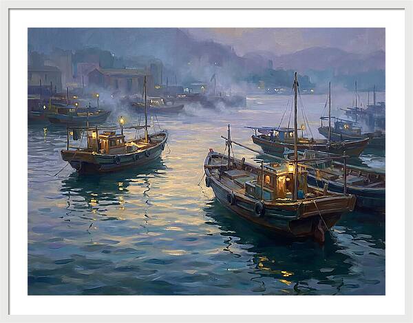 Harbor Boats At Dusk