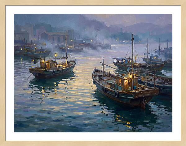 Harbor Boats At Dusk