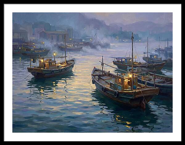 Harbor Boats At Dusk