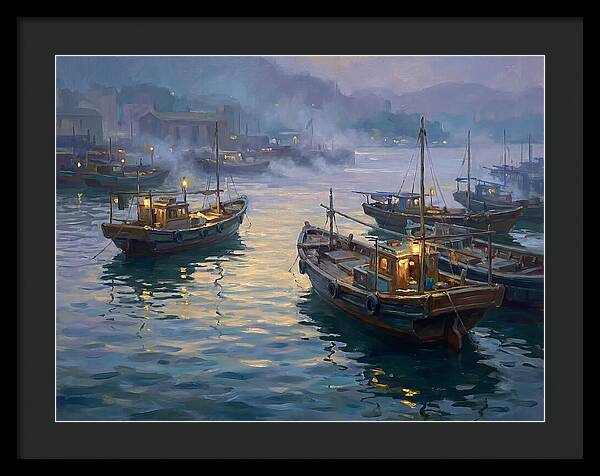 Harbor Boats At Dusk