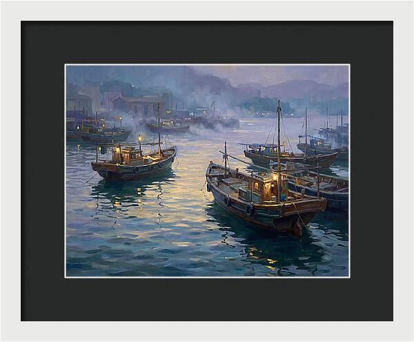 Harbor Boats At Dusk