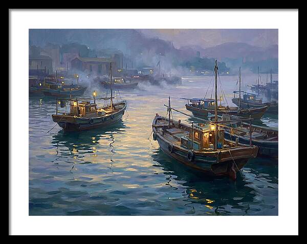 Harbor Boats At Dusk