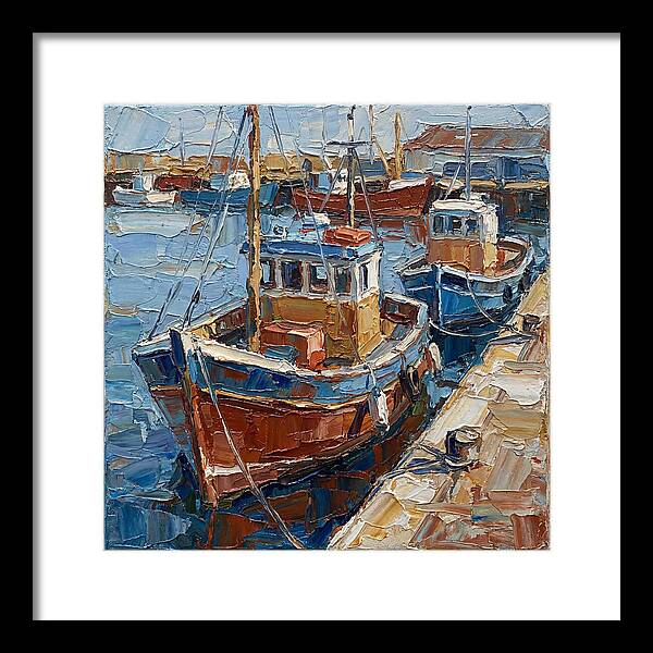 Harbor Boats In Palette Knife Style