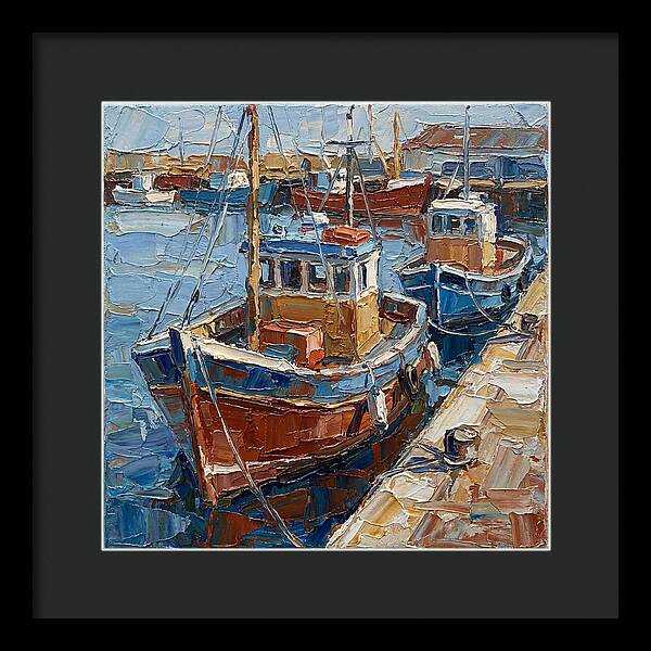 Harbor Boats In Palette Knife Style