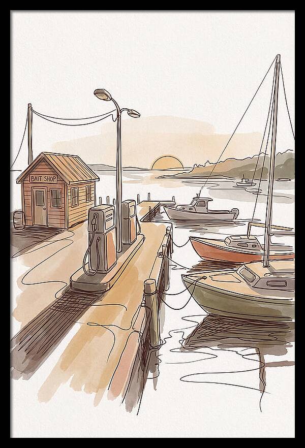 Harbor Serenity At Sunset